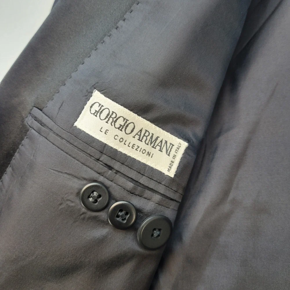 Giorgio Armani Blazer Mens 44R Black Virgin Wool 2-Button Sport Coat